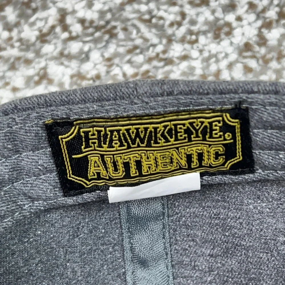 Iowa Hawkeyes Hat Cap Strap Back One Size Gray NCAA Football Hawkeye Authentic